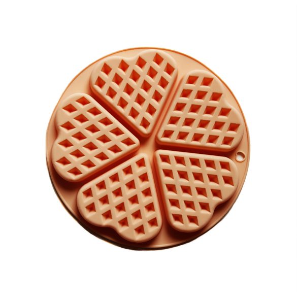 Heart shaped silicone waffle mold