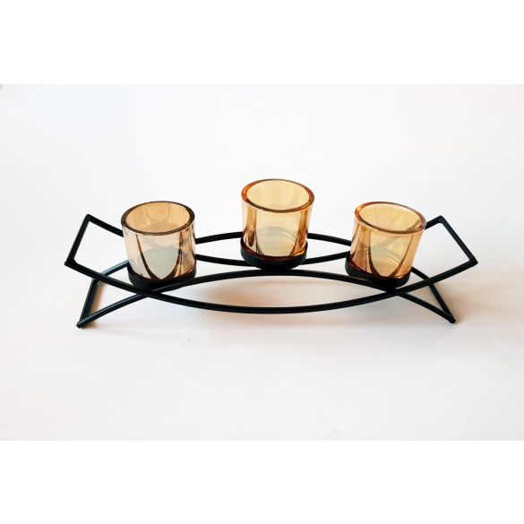 3 cup metal candle holder