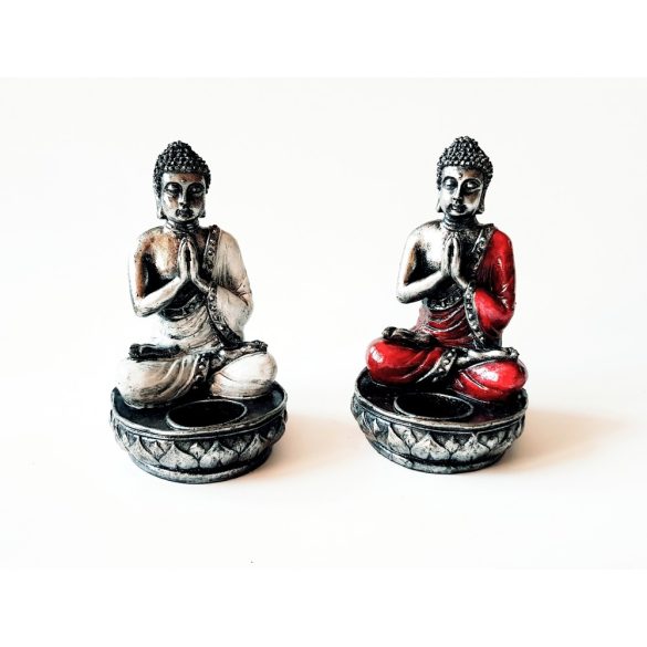 Seated Buddha Candle Holder (red)